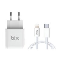 Bix BX-CL20TA 20 W PD Hızlı Şarj Adaptörü - 3A USB-C Lightning Kablo