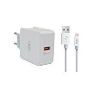 Linktech C525 Micro USB Kablolu Quick Charge 3.0 Beyaz Hızlı Şarj Aleti