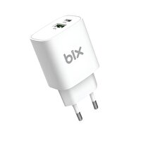 Bix 20W Type-C PD Ve 18W USB QC 3.0 Çift Portlu Hızlı Şarj Cihazı