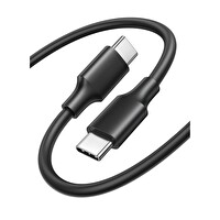 Bix BX-UC02C 60 W Type-C To Type-C 1 M Siyah Hızlı Şarj ve Data Kablosu