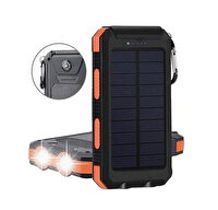 LivX Agile Polikristal L50-ORANGE 10000 mAh Solar Güneş Enerjili Su Geçirmez Göstergeli ve Fenerli Taşınabilir Şarj Aleti