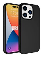 Eiroo Lansman Iphone 15 Pro Max Siyah Silikon Kılıf