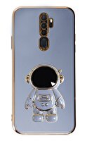 Eiroo Astronot Oppo A5 2020 / A9 2020 Standlı Mavi Silikon Kılıf