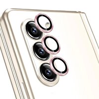 Microsonic Samsung Galaxy Z Fold 5 Tekli Kamera Lens Koruma Camı Rose Gold