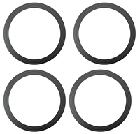 LivX iPhone 8 ve Üstü Model Uyumlu Power Mıknatıslı Metal MagSafe Halka Yüzük Ring Siyah 4'lü Paket