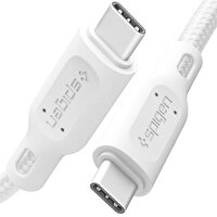 Spigen DuraSync C11C1 Type-C To Type-C USB 2.0 60W 1.5 M White Hızlı Şarj ve 480Mb/s Data Hızı Kablo