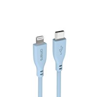 Omars USB-C to MFI Lightning iPhone Silikon PD Mavi Hızlı Şarj Kablosu