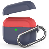 Lacivert Mavi Airpods Pro Ile Uyumlu Kılıf Mat Silikon Case Yedek Kapak Hediyeli Pt-p4