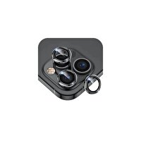 Sunix Iphone 15 Pro / 15 Pro Max  İle Uyumlu Darbeye Dayanıklı Safir Kamera Lens Koruyucu Titanyum Siyah