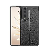 Gpack Huawei Honor Y70 Kılıf Niss Silikon Deri Görünümlü Siyah