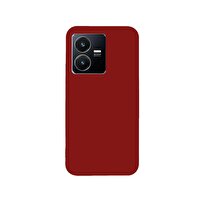 Gpack Vivo Y22 Kılıf Korumalı Premier Mat Silikon Kırmızı