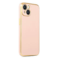 Gpack Apple iPhone 14 Plus Kılıf Bark Parlak Silikon Renkli Kenarları Rose Pembe