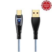 ScHitec 6A 120 W UsbA to Type-C 1 Metre Hızlı Data ve Şarj Kablosu Mavi YK234M
