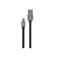Philips 3A 60W UsbA to Micro Deri Kaplama Hızlı Şarj ve Data Kablosu 1.2 M Siyah DLC2518B/97