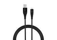 Syrox C88-S 2.0A 1 M Metal Başlıklı USB-A - Lightning Şarj ve Data Kablosu - Siyah