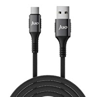 Juo JCB661-B 66 W USB-A to Type-C Örgülü Hızlı Şarj ve Data Kablosu 1 M Siyah
