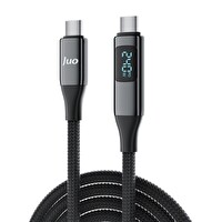 Juo JCB1G241-B 240 W USB 3.1 Gen2 10Gbps E-Mark Çipli Led Display 4K 60Hz Görüntü ve Type-C Hızlı Şarj Kablosu 1.25 M