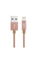 Linktech K544 Safe Lightning USB Örgü Metal Data Şarj Kablosu 30 CM