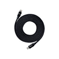 4Berry ECO-CL USB-C to Lightning 20 W Hızlı Şarj Örgülü Kablo 2 M Siyah