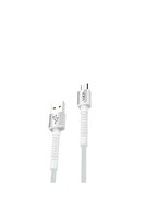 Linktech K551 Safe 3A Örgülü Metal Başlı 100 CM Micro USB Şarj Kablosu Beyaz