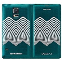 Samsung Galaxy S5 Nicholas Kırkwood Flip Wallet Orjinal Kılıf Mavi Beyaz EF-WG900RKEGWW