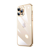 Zore Apple iPhone 14 Pro Kılıf Sert PC Renkli Çerçeveli Zore Riksos Kapak Gold