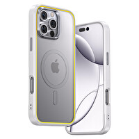 Aohi The Future iPhone 16 Pro Magsafe Uyumlu Beyaz Telefon Kılıfı
