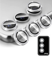 IPG Samsung Galaxy S25/S24 Plus Kamera Lens Koruyucu Alüminyum Taşlı Çerçeveli Kırılmaz Cam Gümüş