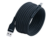 4Berry KS-AC01 USB-C-USB-A Manyetik 1 M Siyah Süper Hızlı Şarj Kablosu