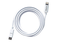 4Berry ECO-CL USB-C-Lightning Örgülü 2 M 20 W Beyaz Hızlı Şarj Kablosu