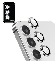 IPG ProLENS Samsung Galaxy S25 /S24 Plus Kamera Lens Koruyucu Alüminyum CD Çerçeveli Kırılmaz Cam Gümüş
