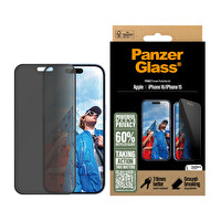 Panzerglass iPhone 16 - 15 - Ultra-Wide Fit Gizli Hayalet Çerçeve Aparatlı Ekran Koruyucu
