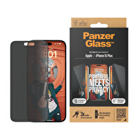Panzerglass iPhone 15 Plus - Ultra-Wide Fit Çerçeve Aparatlı Gizli Hayalet Ekran Koruyucu