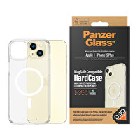 Panzerglass HardCase iPhone 15 Plus MagSafe Uyumlu D3O Darbeye Karşı Korumalı Şeffaf Beyaz Telefon Kılıfı