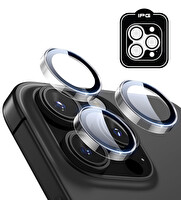 IPG iPhone 15 Pro / Pro Max için IPG ProLENS Şeffaf Kamera Lens Koruma HD Görünümlük Temperli Cam Çizilmez Lens Kapağı