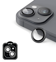 IPG iPhone 15 / 15 Plus için IPG ProLENS Kamera Lens Koruyucu Alüminyum CD Çerçeveli Kırılmaz Cam Uzay Grisi