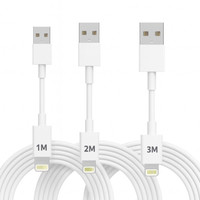 ScHitec 3 Paket 3A 60W UsbA to Lightning Hızlı Data ve Şarj Kablosu 1 Metre - 2 Metre - 3 Metre Beyaz