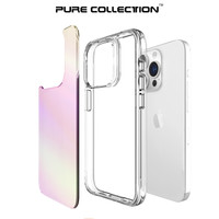 Bix iPhone 15 Pro Max Uyumlu Çizilmeye Dayanıklı Rainbow Geçişli Şeffaf Pembe Telefon Kılıfı