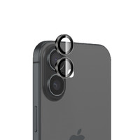 Bix iPhone 16 / 16 Plus Lens Koruyucu Kamera Lensi 9H Gerçek Cam Crystal AR+AF Siyah