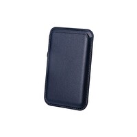 Bix TMW1 iPhone MagSafe Deri Kartlık Manyetik Telefon Cüzdanı Koyu Mavi
