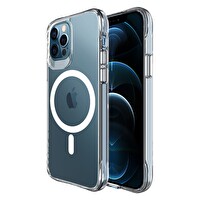 Bix iPhone 13 Pro MagSafe Uyumlu Transparan Şeffaf Kılıf Güçlü Manyetik Üstün Darbe Koruması