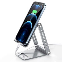 Juo Alüminyum Katlanabilir Metal Masaüstü Telefon Tutucu Standı Uzay Gümüş