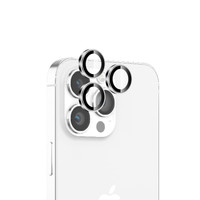 Bix iPhone 16 Pro - 16 Pro Max Uyumlu 9H Cam Crystal AR-AF Kamera Lens Koruyucu Beyaz-Titanyum