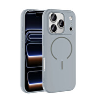 iPhone 17 Pro Max Kılıf Meta Lansman M-Safe Kamera Korumalı içi Kadife Yumuşak Renkli Süet Silikon