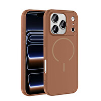 iPhone 17 Pro Max Kılıf Meta Lansman M-Safe Kamera Korumalı içi Kadife Yumuşak Renkli Süet Silikon