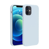 Bix iPhone 12 - 12 Pro Uyumlu MagSafe Özellikli Darbe Emici Silikon Telefon Kılıfı - Gök Mavisi