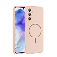 Samsung Galaxy A55 Kılıf Meta Lansman M-Safe Kamera Korumalı içi Kadife Yumuşak Renkli Süet Silikon