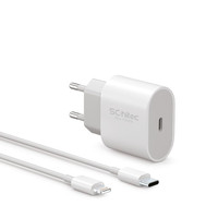 ScHitec 20W Type-C Çıkışlı Hızlı Şarj Aleti Type-C to Lightning Kablolu Set Beyaz SC001