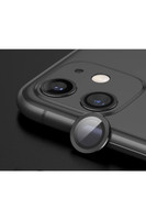 Teknoparkta iPhone 12 Uyumlu Mini Kamera Koruyucu Lens Mercek Metal Çerçeveli 2li Set Siyah Black