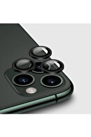Teknoparkta iPhone 11 Pro Max Uyumlu Kamera Koruyucu Lens Mercek Metal Çerçeveli 3lü Set Siyah Black